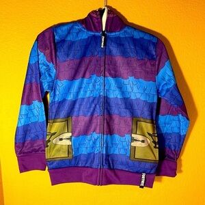 FORTNITE Zip Up Hooded Jacket Sweatshirt Costume Hoodie Side Pockets Boys M